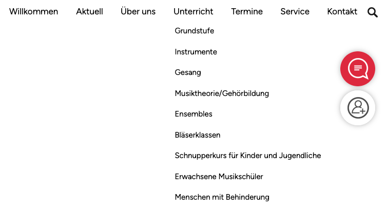 Menü mit Untermenü